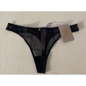 Savage X Fenty Panties Womens Small Black Caviar Sheer & Cheeky Underwear NWT